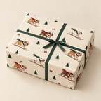 English Bulldog Christmas Skiing Wrapping Paper