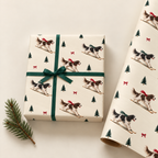 English Springer Spaniel Christmas Skiing Wrapping Paper