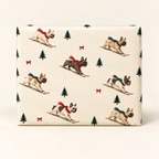 French Bulldog Christmas Skiing Wrapping Paper