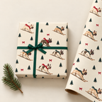 French Bulldog Christmas Skiing Wrapping Paper