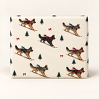 German Shepherd Christmas Skiing Wrapping Paper
