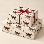 German Shepherd Christmas Skiing Wrapping Paper