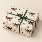 German Shepherd Christmas Skiing Wrapping Paper