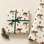 German Shorthaired Pointer Christmas Skiing Wrapping Paper