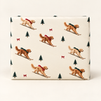 Golden Retriever Christmas Skiing Wrapping Paper