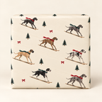 Great Dane Christmas Skiing Wrapping Paper