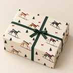 Greyhound Christmas Skiing Wrapping Paper
