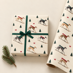 Greyhound Christmas Skiing Wrapping Paper