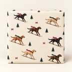 Labrador Retriever Christmas Skiing Wrapping Paper