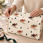 Pembroke Welsh Corgi Christmas Skiing Wrapping Paper