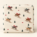 Pit Bull Christmas Skiing Wrapping Paper
