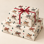 Pit Bull Christmas Skiing Wrapping Paper