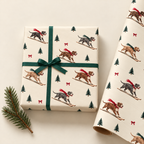 Pit Bull Christmas Skiing Wrapping Paper