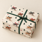 Pit Bull Christmas Skiing Wrapping Paper