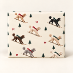 Poodle Christmas Skiing Wrapping Paper