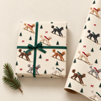 Poodle Christmas Skiing Wrapping Paper