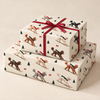 Poodle Christmas Skiing Wrapping Paper