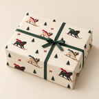 Pug Christmas Skiing Wrapping Paper