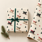 Pug Christmas Skiing Wrapping Paper