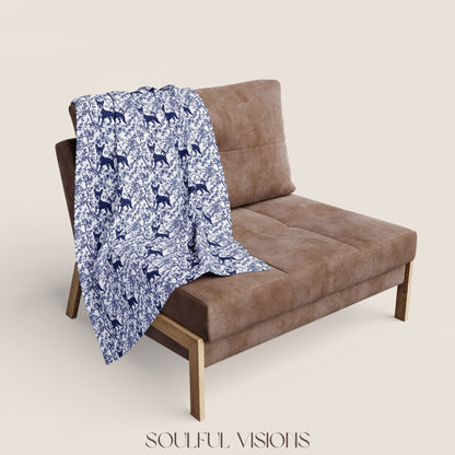 Miniature Pincher French Toile De Jouy Blanket
