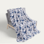 Bernese Mountain Toile De Jouy Fleece Blanket