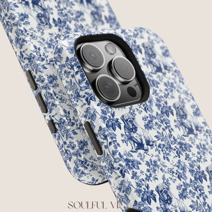 English Bulldog Toile De Jouy Magnetic Phone Case