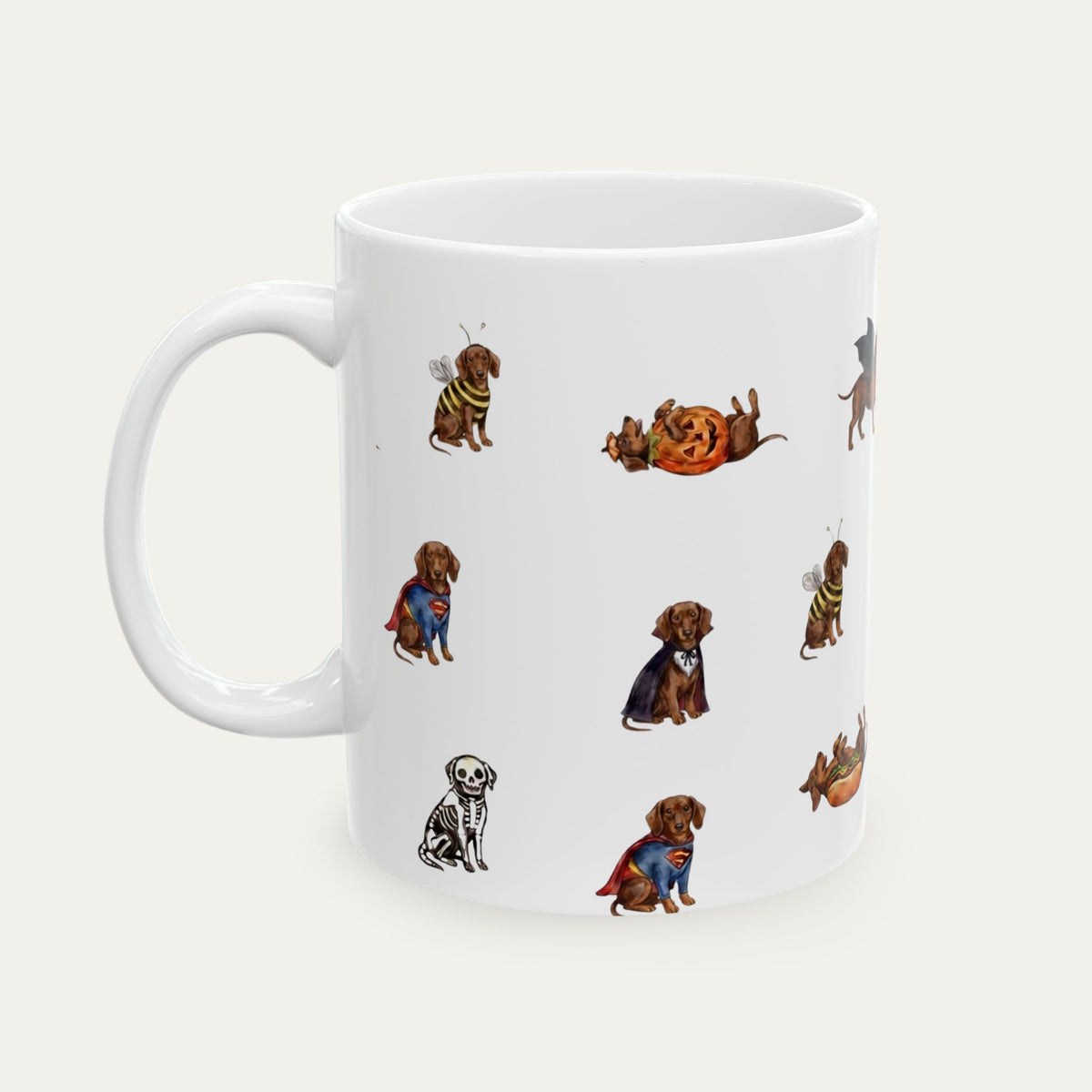 Dachshund SH Brown Halloween mug