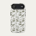 English Bulldog Sage Green Toile phone Case