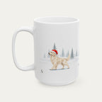 Custom Golden Retriver LIght Golden Christmas Santa Hat Mug