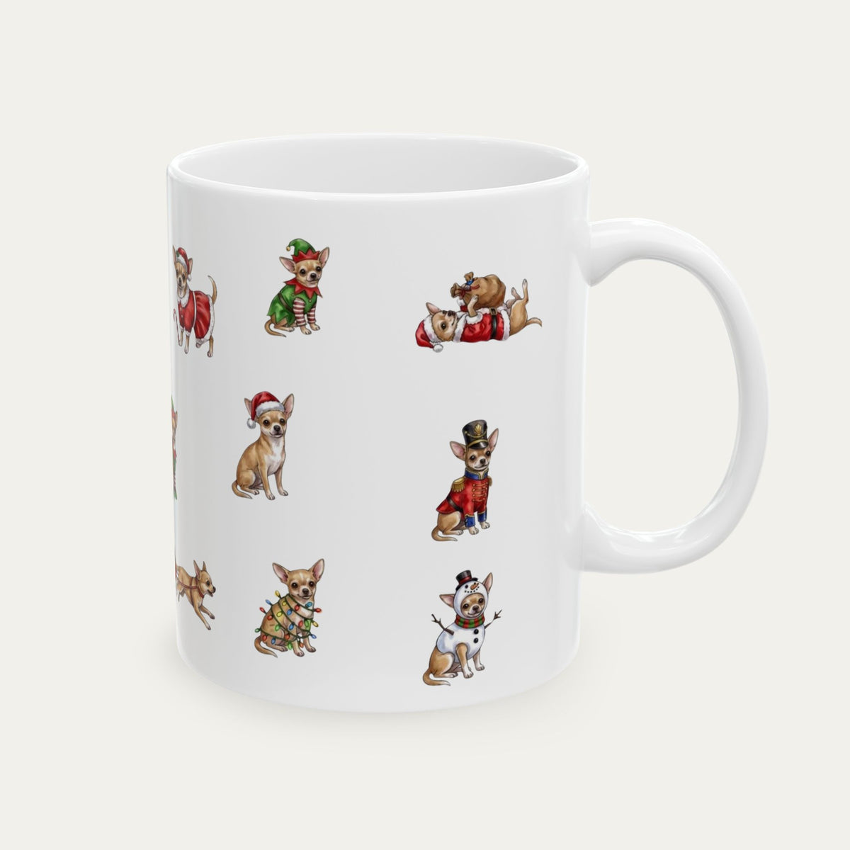 Chihuahua SH Fawn Christmas Mug