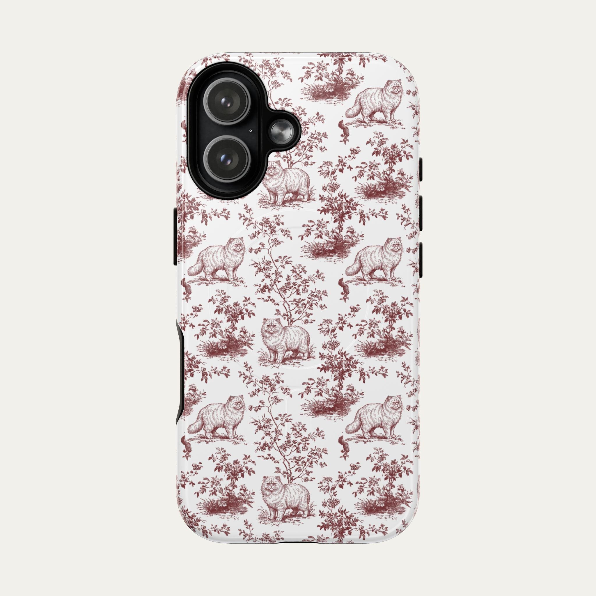 Persian Cat Burgundy Toile phone Case