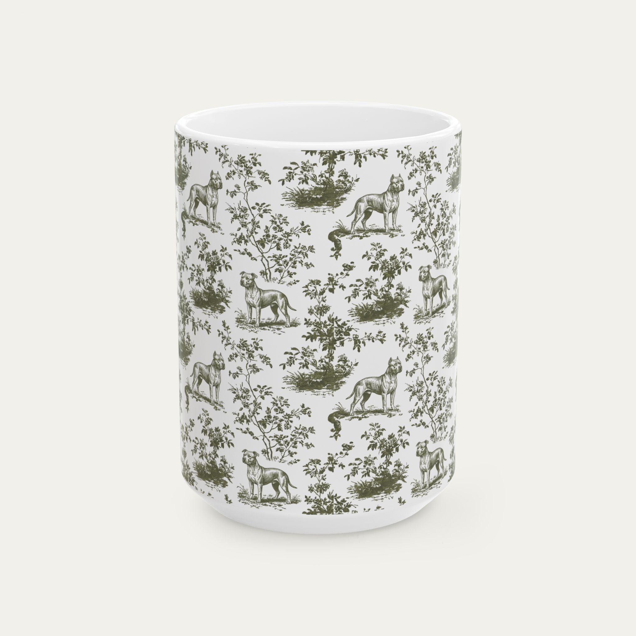 Pitbull Sage Green Toile Mug