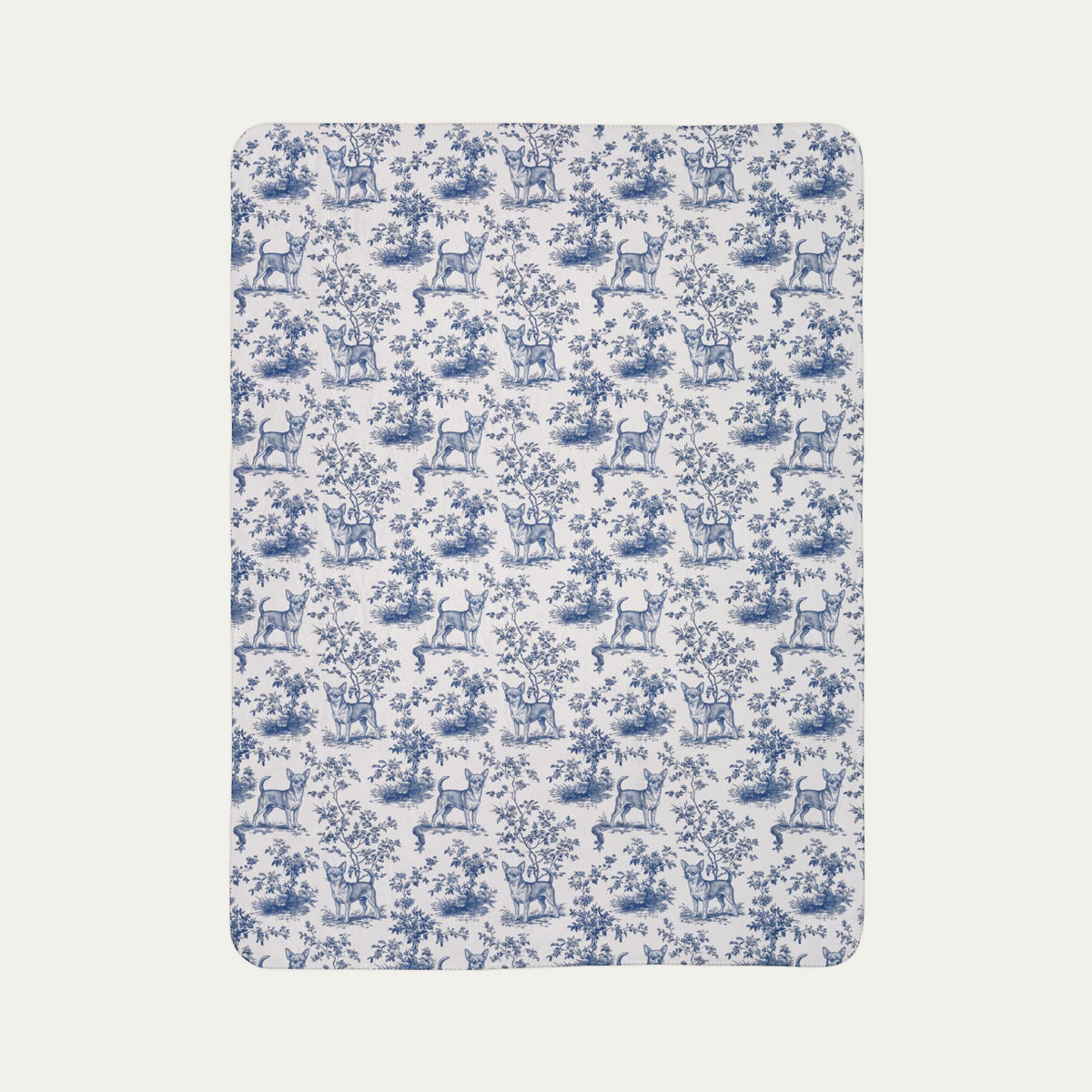 Chihuahua Shorthaired  Toile De Jouy Fleece Blanket