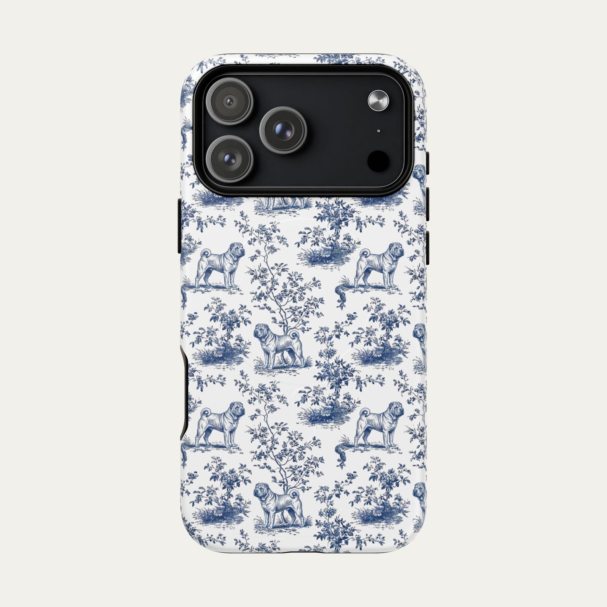 Dog Blue Toile Phone Case