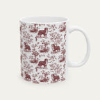 Bernese Mountain Burgundy Toile Mug