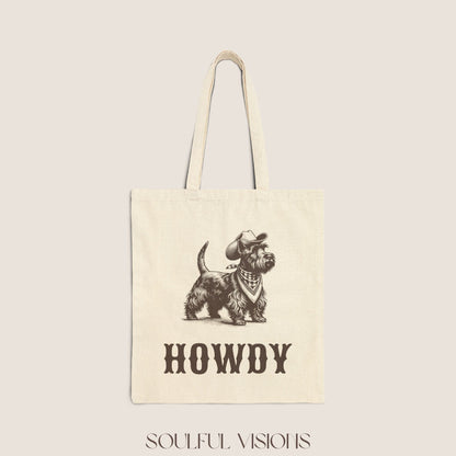 Howdy Scottish Terrier Tote Bag
