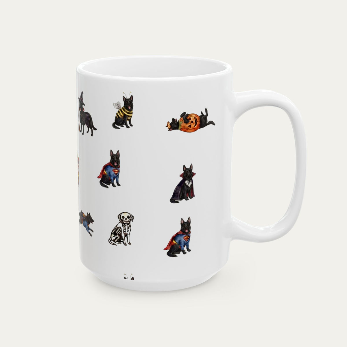 German Shepherd black Halloween mug