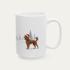 Custom Poodle Brown Christmas Santa Hat Mug
