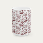 Persian Cat Burgundy Toile Mug
