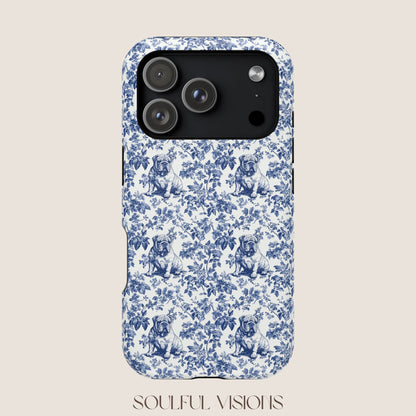 English Bulldog Toile De Jouy Magnetic Phone Case
