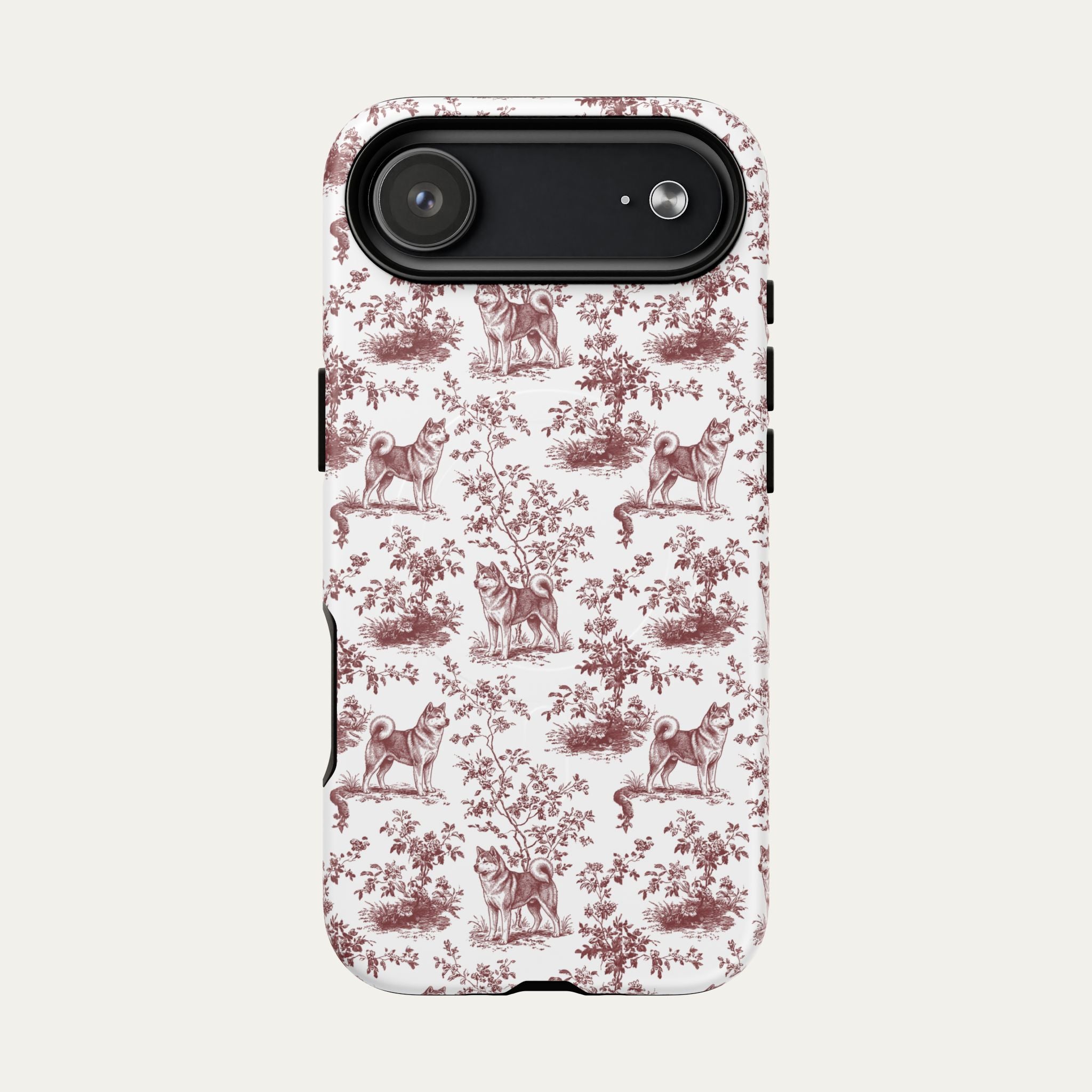 Akita Burgundy Toile phone Case