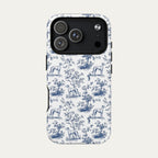 Greyhound Blue Toile Phone case