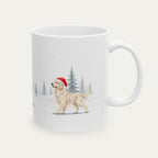 Custom Golden Retriver LIght Golden Christmas Santa Hat Mug