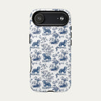Bernedoodle Blue Toile Phone case