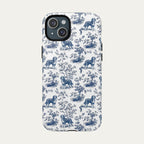 Bernedoodle Blue Toile Phone case
