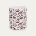 Basset Hound Burgundy Toile Mug