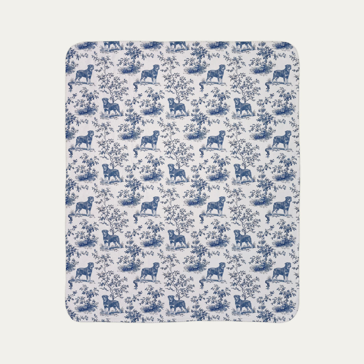 Rottweiler Toile De Jouy Fleece Blanket