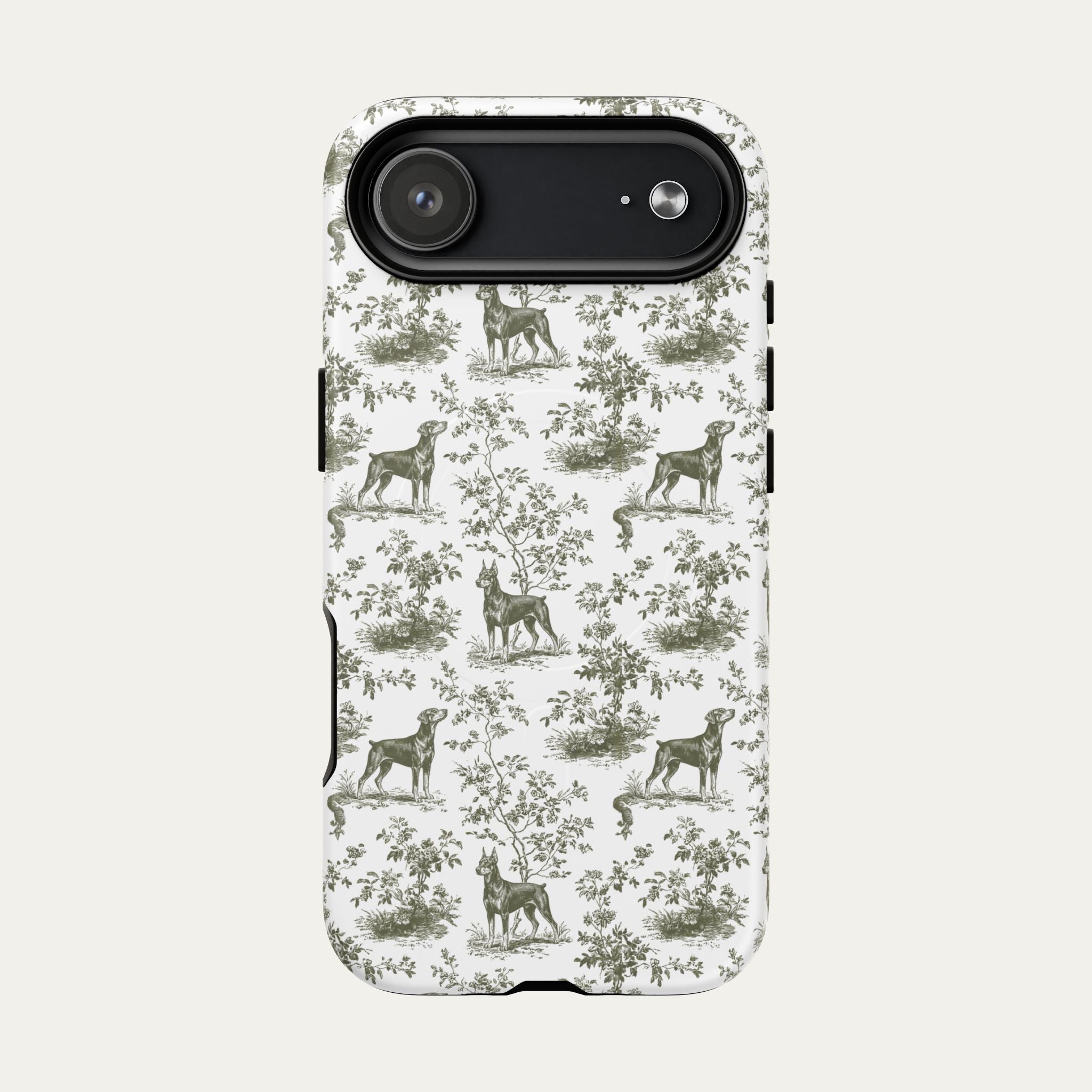 Doberman Sage Green Toile phone Case