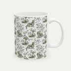 Dachshund Longhaired Sage Green Toile Mug