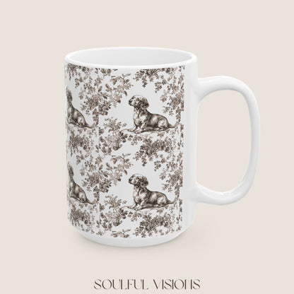 Dachshund Toile De Jouy Mug